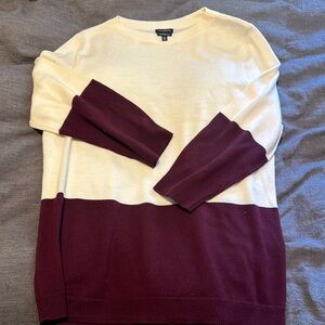 Creme and maroon sweater